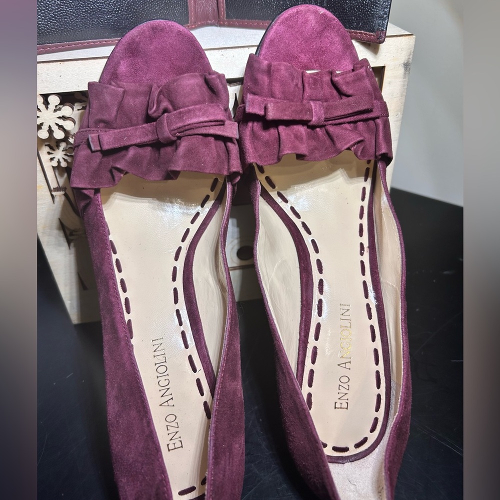 •SOLD SALE” Enzo Angiolini Burgundy Suede Heels